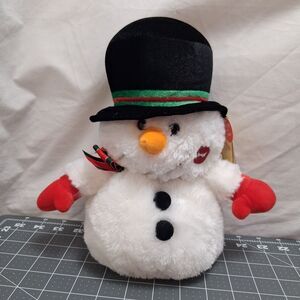 Aurora Pucker Up Snowman Lip Print Bow Light Up Cheek Kissey Sounds w/Tag